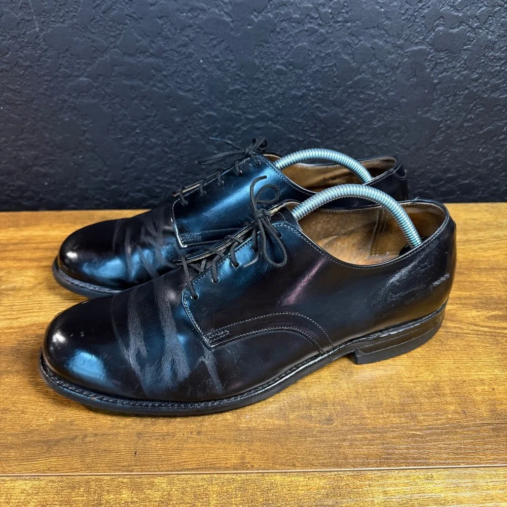 Vtg Craddock-Terry Military Uniform 293099 Black Leather Derby Shoes Mens 9 W